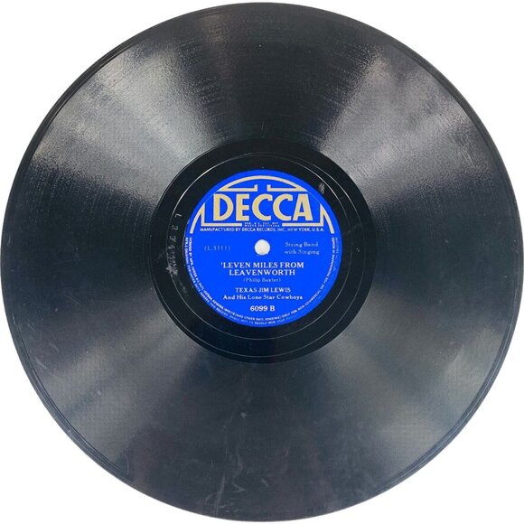 Texas Jim Lewis And His Lone Star Cowboys 78 RPM Record Decca 6099 - Picture 3 of 4